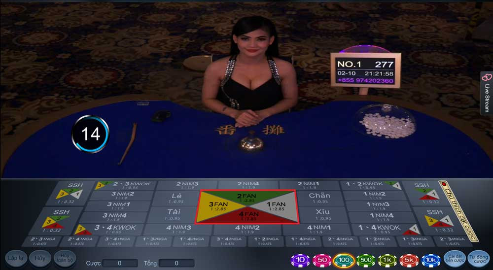 Có nhiều kiểu cược khác nhau trong Fantan Casino